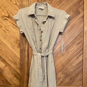 calvin klein khaki shirt dress, size 4